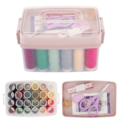 Sewing kits with case 24-Color Spools Thread - Travel Mini Small Sewing Kit,Sewing Tools Sewing Accessories Sewing Supplies for Clothing Repairs