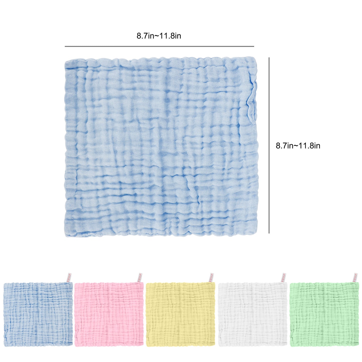 5x Cotton Baby Washcloths Bath Towel Natural Muslin Gentle Handkerchief Shower cloths