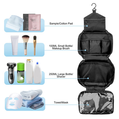 Travel Toiletry Bag for Women Men - Waterproof Toiletry Bag Organizer Makeup Bag Cosmetic Organizer Portable Case for Traveling Camping