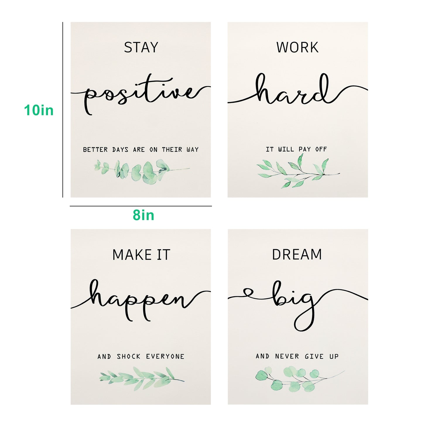 4-Piece Inspirational Wall Art Prints Set-Motivational unframed printing pictures for for wall decoration