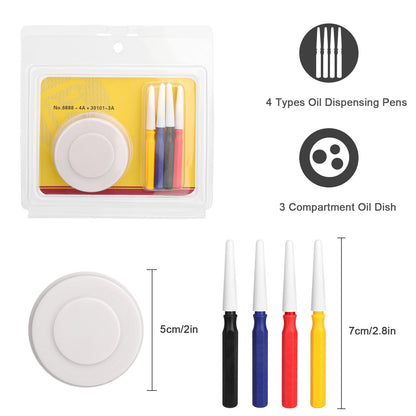 Precision Watch Oiler Set - 4 Different Size Oiler Pen Needle With 1 Oil Cup Ideal for  Watchmaker Watches Clocks Repair