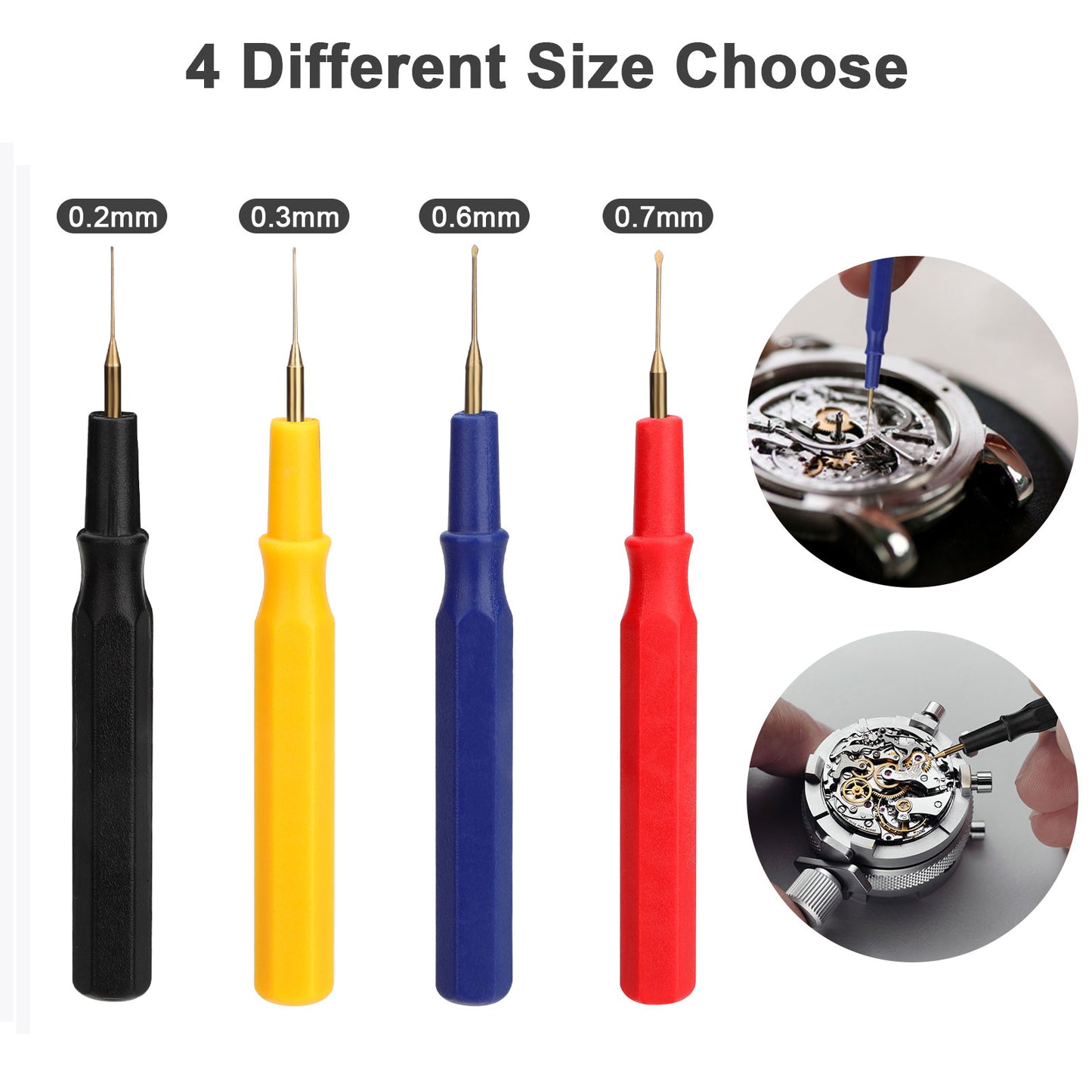 Precision Watch Oiler Set - 4 Different Size Oiler Pen Needle With 1 Oil Cup Ideal for  Watchmaker Watches Clocks Repair