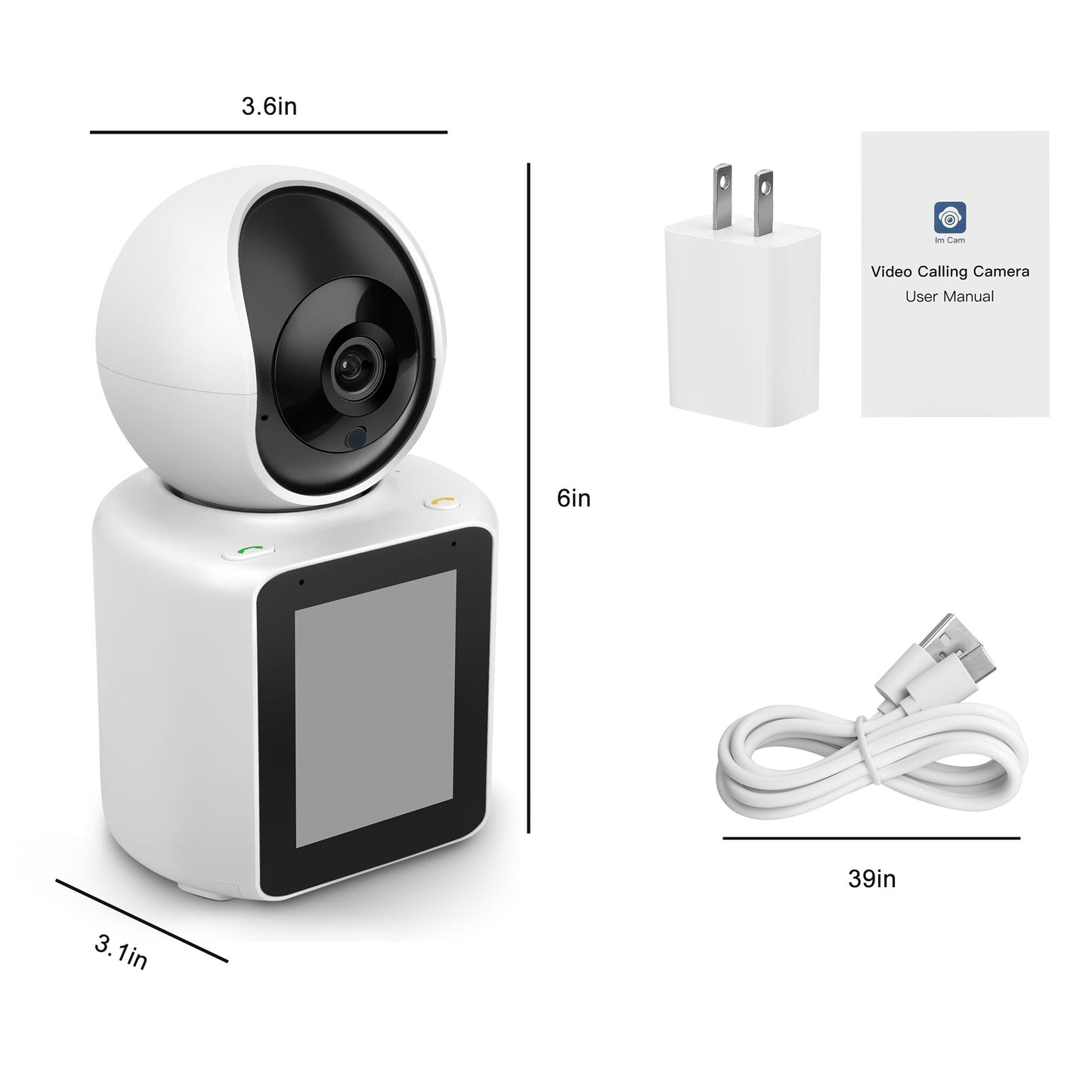 Two-Way Video Camera, 2.8'' 1080p HD Screen, Night Vision, Motion Detection for Baby, Elderly