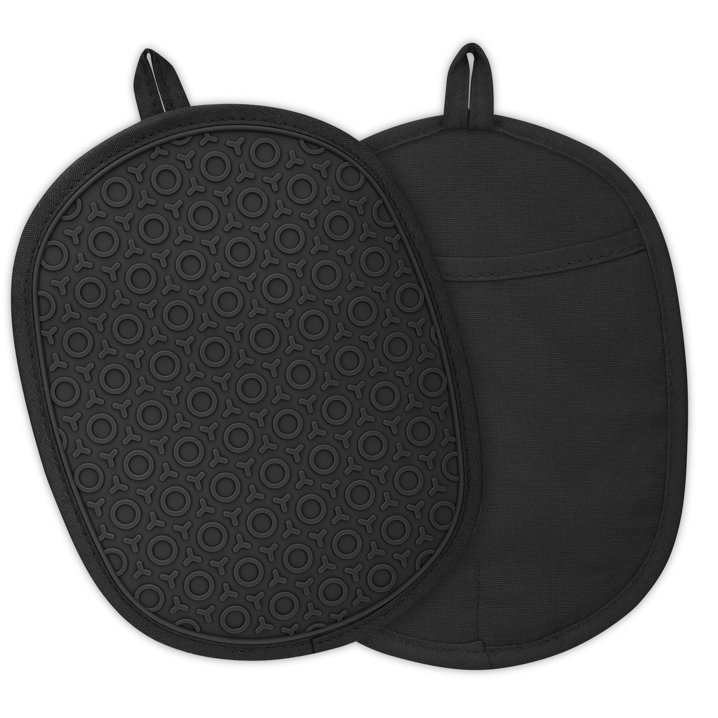 2pcs Silicone Pot Holders- Heat-Resistant Pads with Secure Pockets and Non-Slip Grip for Safe Baking and  Cooking(Black)