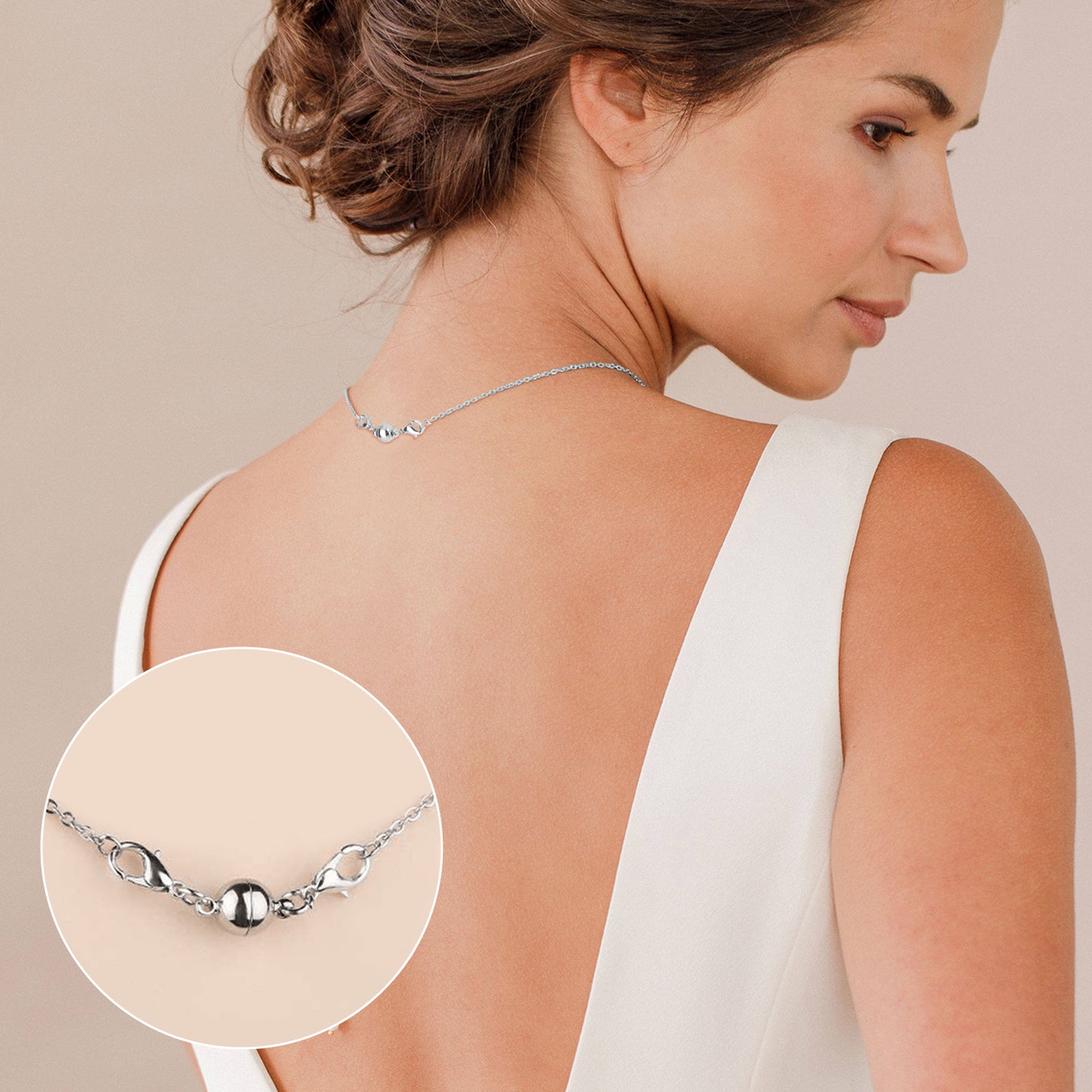 24Pcs Necklace Extender & Magnetic Clasps Set - designed for Women Necklace Bracelet Jewelry Making Supplies(Silver)
