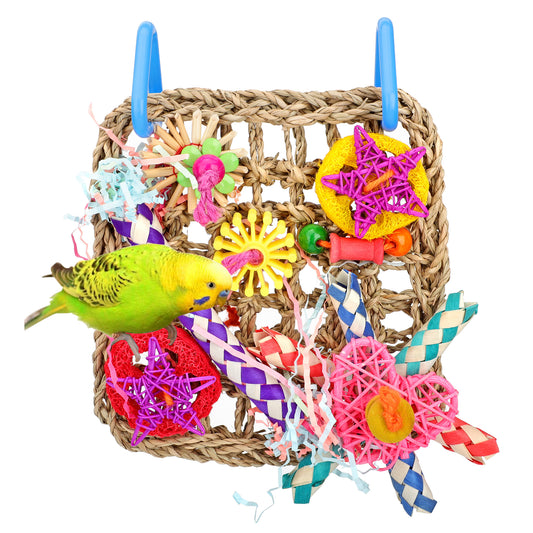 Bird Woven Climbing Net - Parrots Toys Chewing Interactive Play Hammock Chewing Toys Pet Wall Toy Swing Foraging Wall