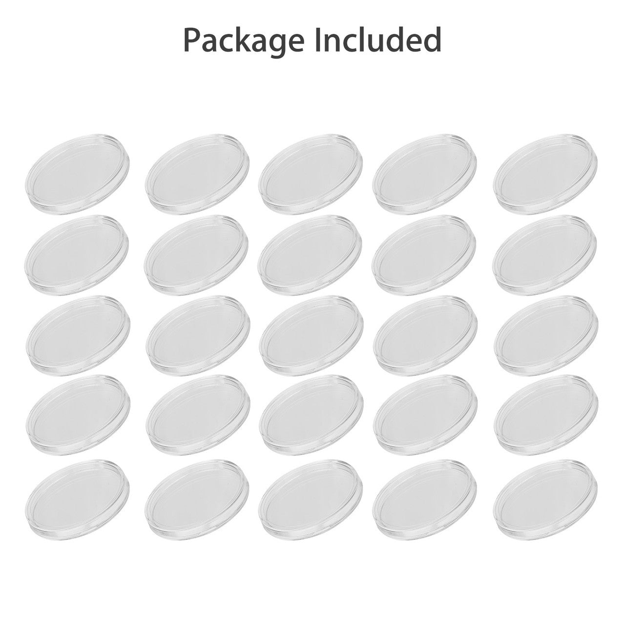 40.6 mm Coin Holder Capsules Round Plastic Clear Coin Container Case for Coins Storage, 25Pcs