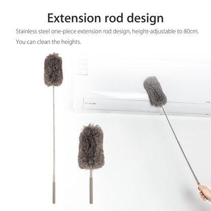 Adjustable Soft Microfiber Feather Duster Dusting Brush Household Cleaning Tool-Scalable to 80CM