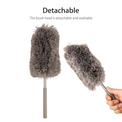 Adjustable Soft Microfiber Feather Duster Dusting Brush Household Cleaning Tool-Scalable to 80CM