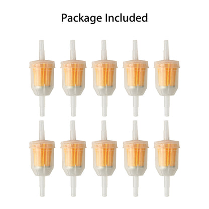 Gas Fuel Filter, Universal Gaso Line Gas Petrol 6mm/8mm Inline Oil Tank Liquid Filters for Kawasaki Kohler Briggs & Stratton Small Engine ATV Scooter Motorcycle Lawn Mowers, 10 pcs