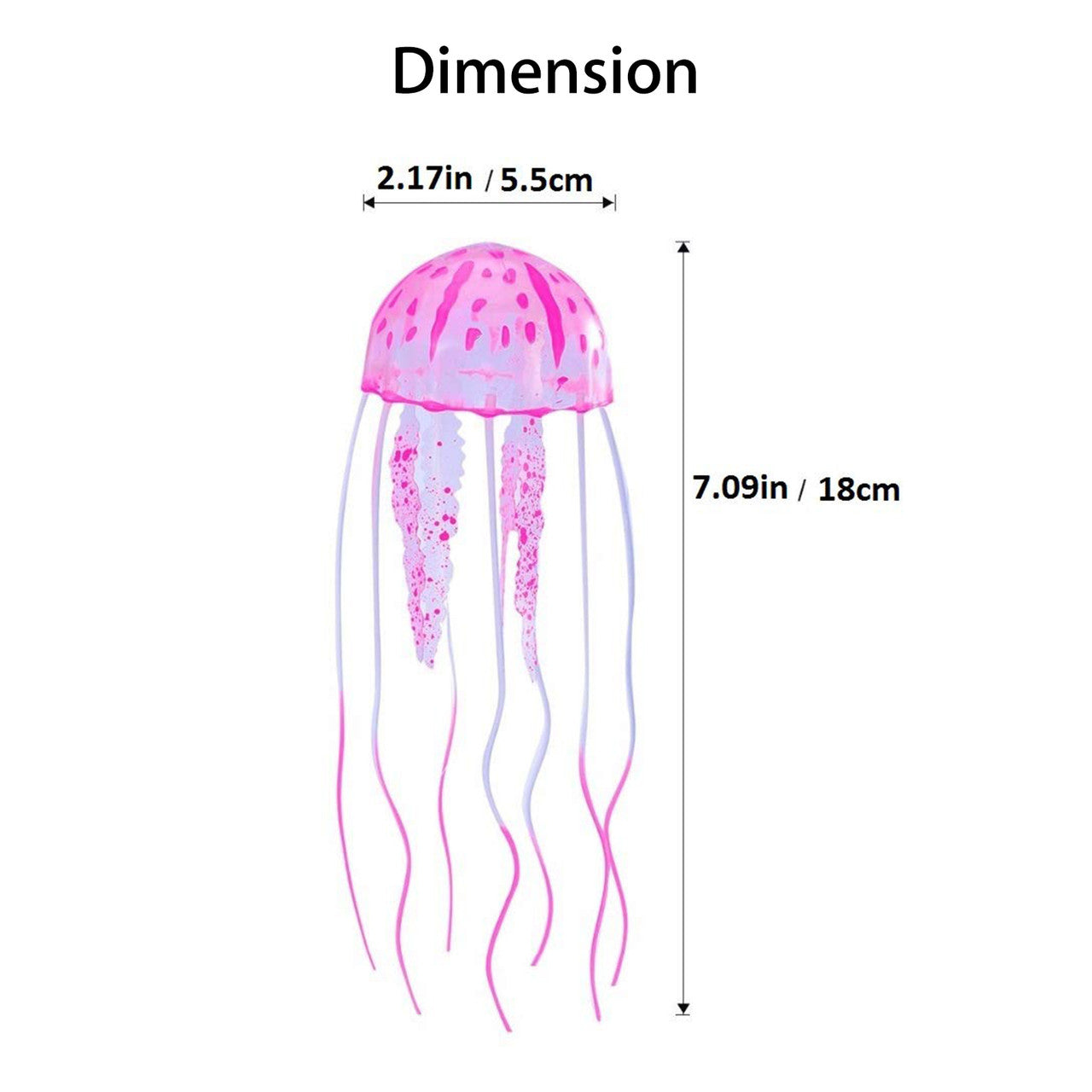 Glowing Effect Artificial Jellyfish Ornament for Fish Tank Aquarium Decoration, Safe for Fish,Instant Suction Cup Installation, 4-pack