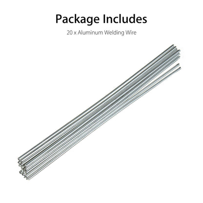 Aluminum Welding Rods, 20-Pack Universal Low Temperature Aluminum Welding Cored Wire for Electric Power, Chemistry, Food, Silver 1.6mm500mm