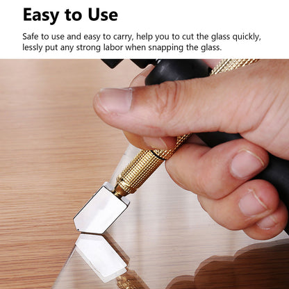 3mm-12mm Glass Cutter Professional Heavy Duty Golden Handle Pencil Style Oil Feed Carbide Tip Glass Cutter Cutting Tools for Mosaic/Tiles/Mirror/Stained Glass Cutting