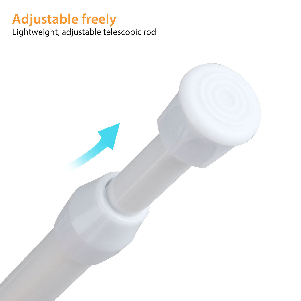 Adjustable Tension Rods 11.8" to 27.6", 1Pcs Spring Tension Rods, Extension Spring Rods Closet Rod Cupboard Bars Tensions Rod for Windows,Kitchen, Bathroom,Cupboard,Wardrobe (White)