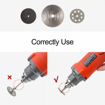 Cutting Wheel Set for Rotary Tool, Diamond Cutting Wheel HSS Mini Saw Blades and Resin Cut Off Disc Combo Cutter Kit with Mandrels for Wood Glass Plastic Stone Metal, 30PCS