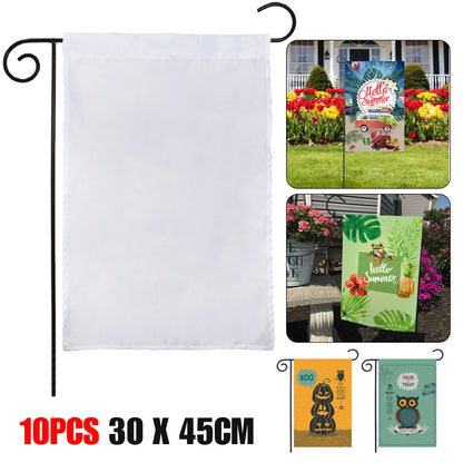 (12 x 18") Garden Flags Banners - DIY Personalized Garden Flag for Outdoor Patio Garden Yard Decorate - Lawn Yard Banner, 10Pcs