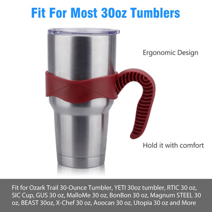 30 oz Tumbler Handle - 1 Pack for Ozark Trail 30 oz,Yeti 30 oz, RTIC 30 oz Rambler Mug, Red