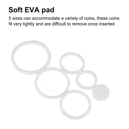 46mm Coin Collection Cases Storage Box Capsules, 5 Sizes (19/24/29/34/39 mm) EVA Protect Gasket, Clear Round Display Holder Organizer Container for Collectors, 20Pcs