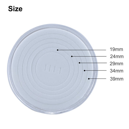 46mm Coin Collection Cases Storage Box Capsules, 5 Sizes (19/24/29/34/39 mm) EVA Protect Gasket, Clear Round Display Holder Organizer Container for Collectors, 20Pcs