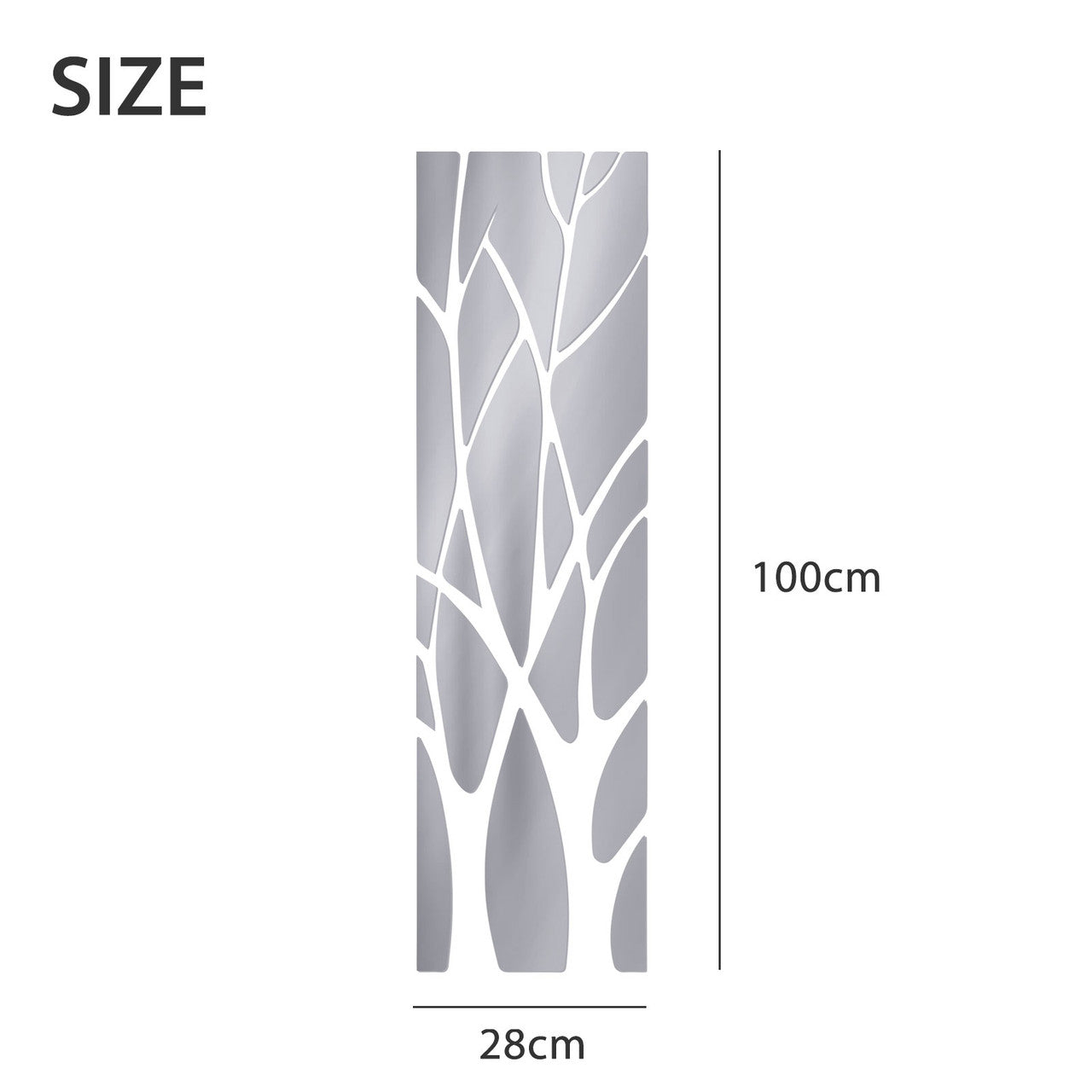 3D Mirror Wall Stickers, Tree Branch Pattern Self Adhesive Removable Acrylic Wall Stickers for DIY Wall Art Living Room Bedroom Sofa TV Background Wall Decal Decoration (11x39inch), Silver