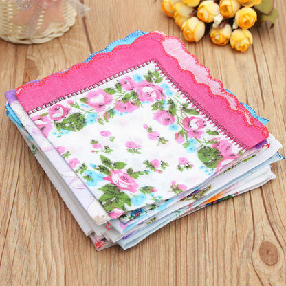 Women's Handkerchiefs, Colorful Printing Floral Ladies Handkerchiefs, 100% Cotton Classic, Pure Cotton Square Sheets, 20 Pieces