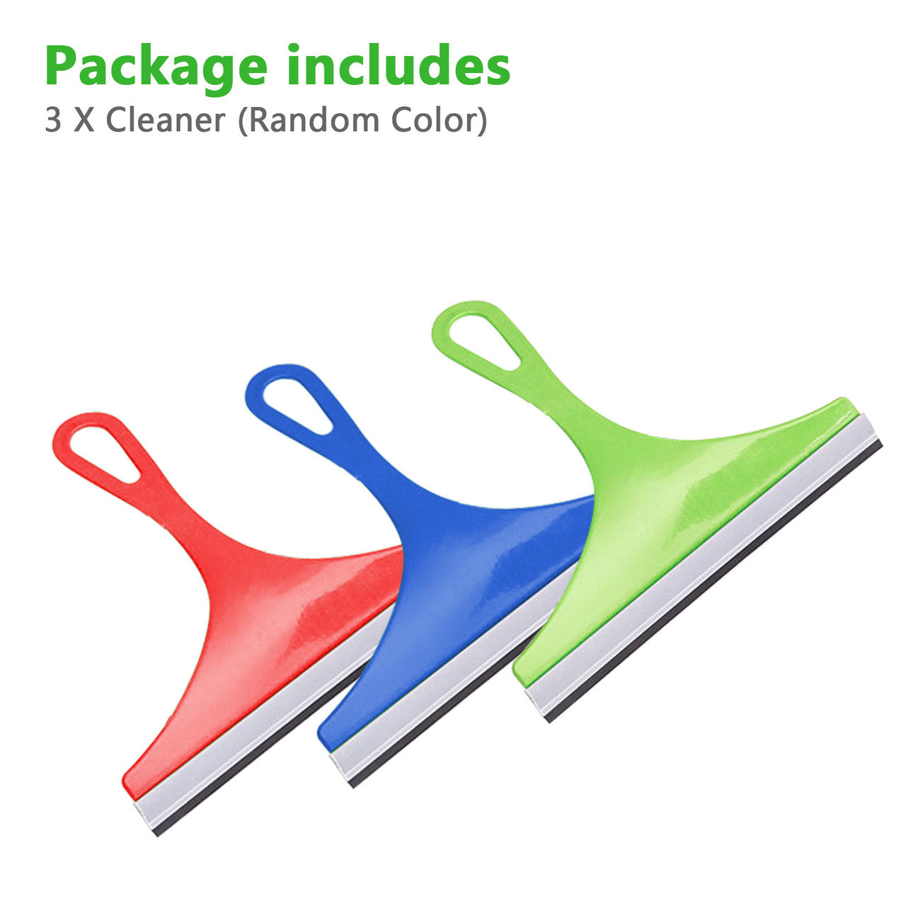 Rubber Squeegees, Window Shower Glass Squeegee Cleaner with Hanging Hole, Squeegee Scraper Window Cleaner, Wiper Cleaning Tool for Bathroom Kitchen Mirror Car Window Glass, Random Color, 3Pcs