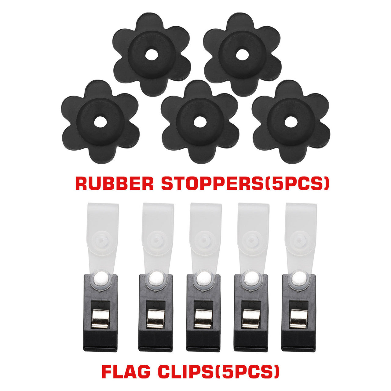 Garden Flag Rubber Stoppers and Anti-Wind Clips for Garden Flag Poles Stands, DIY Craft Banner Garden Decoration, 1 Pack