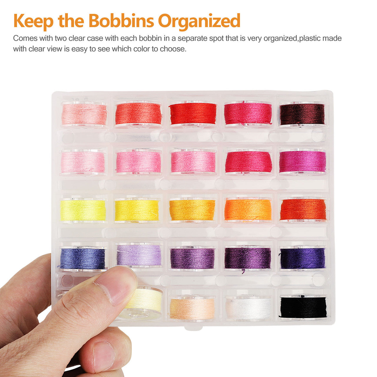 DIY Embroidery Sewing Thread Kit for Embroidery & Sewing Machine, Assorted Colors, 50 Pcs