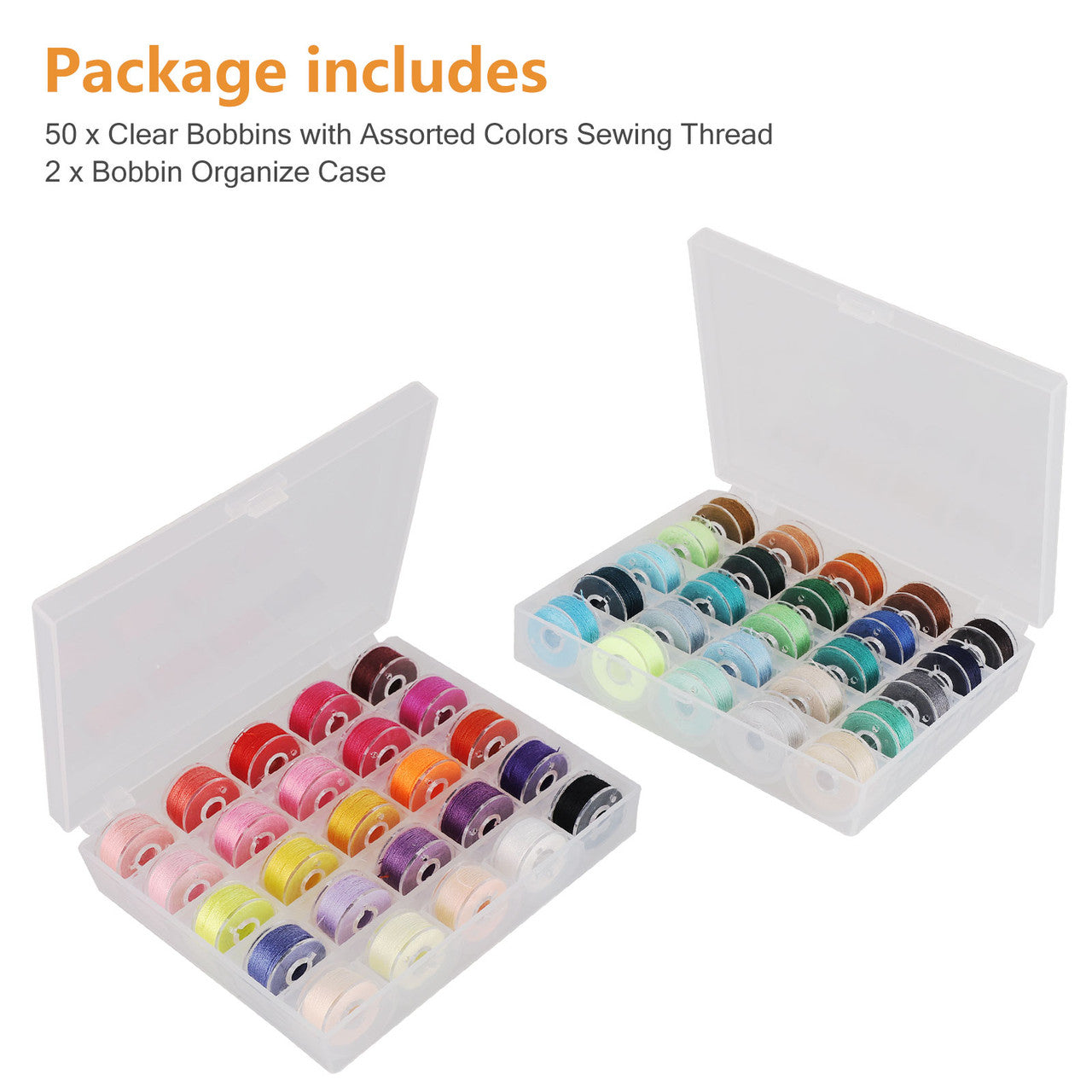 DIY Embroidery Sewing Thread Kit for Embroidery & Sewing Machine, Assorted Colors, 50 Pcs