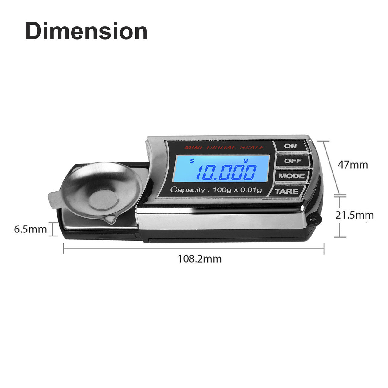 Digital Mini Turntable Stylus Force Scale Gauge Tester 0.01g Resolution LP Digital Turntable Stylus Force Scale Gauge with Blue LCD Backlight for Tonearm Phono Cartridge Jewellery Scale Weighing
