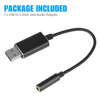 USB to 3.5mm Aux Headphone Jack Cable Audio Adapter For PC PS4 Laptop MacBook