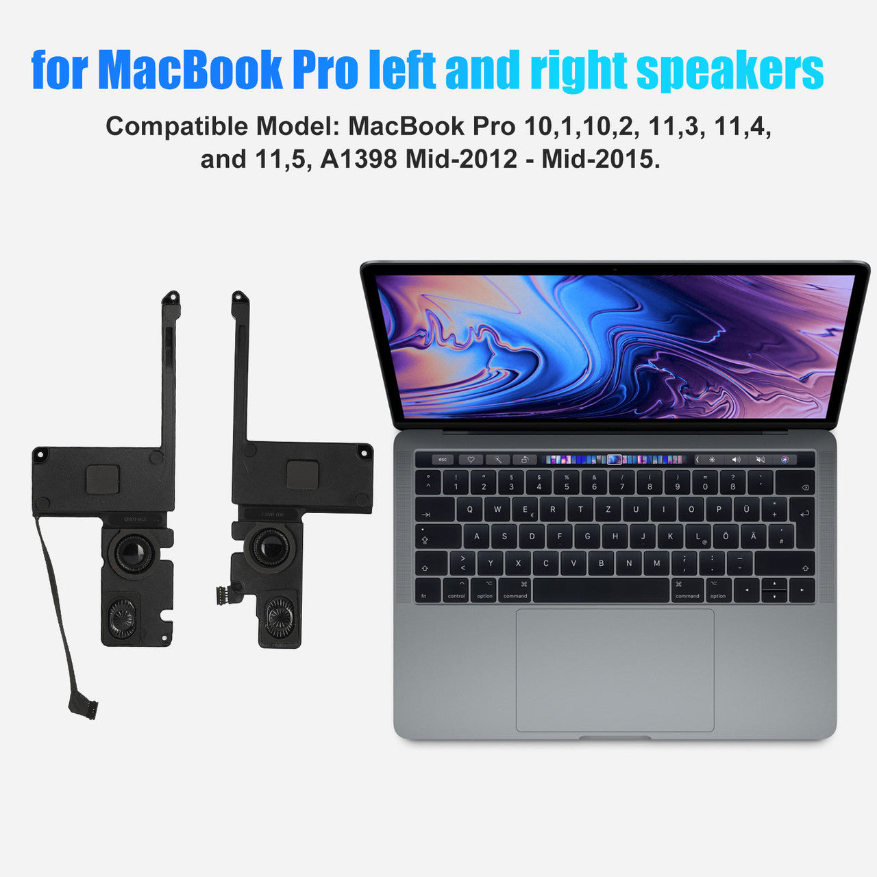 Speakers Left and Right for Macbook Pro Retina 15", Mid-2012 to 2015 models