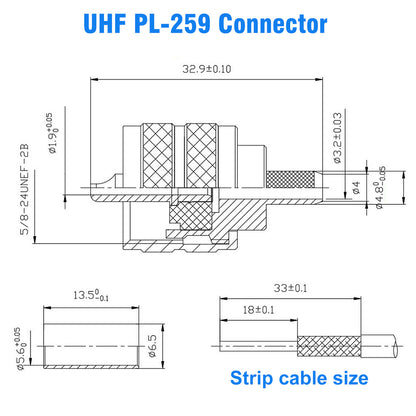 RG8X Male Wire Connectors for Electronic Equipment, Radios, 10 Pack