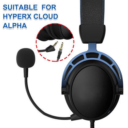 3.5mm Detachable Computer Noise Cancelling Microphone Boom for HyperX Cloud Alpha PC Headset, Black