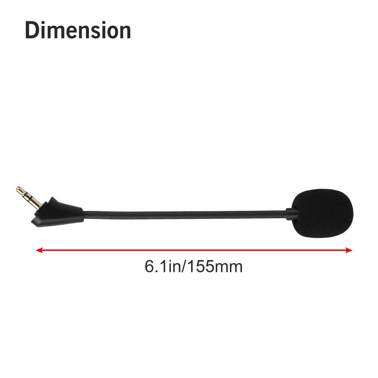 3.5mm Detachable Computer Noise Cancelling Microphone Boom for HyperX Cloud Alpha PC Headset, Black