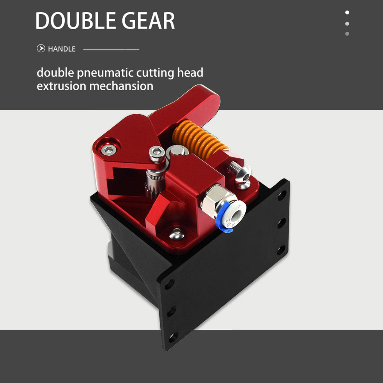 Red Double Pulley Extruder for 3D Printers