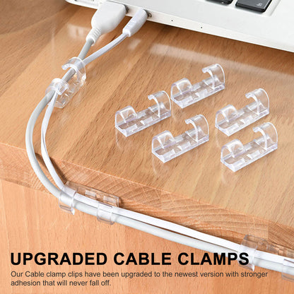Self Adhesive Cable Clips for Cable Organization, 100pcs