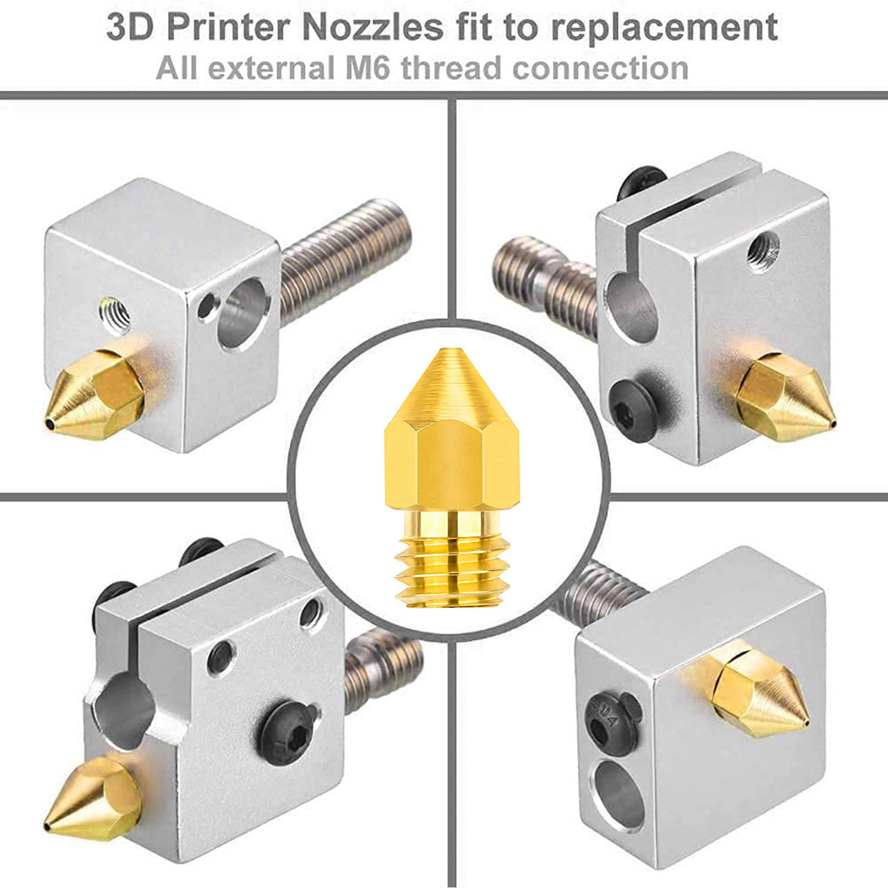 MK8 Extruder 3D Printer Nozzle Kit 0.2-1.0mm, Durable and Built to Last