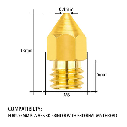 MK8 Extruder 3D Printer Nozzle Kit 0.2-1.0mm, Durable and Built to Last