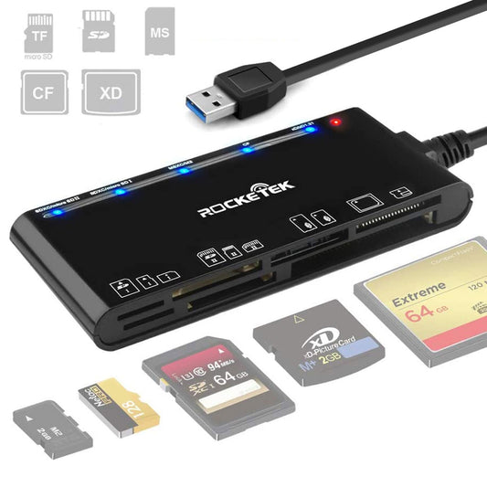 7 in 1 Memory Card Reader USB3.0 for Laptops, Macs, Windows, and More