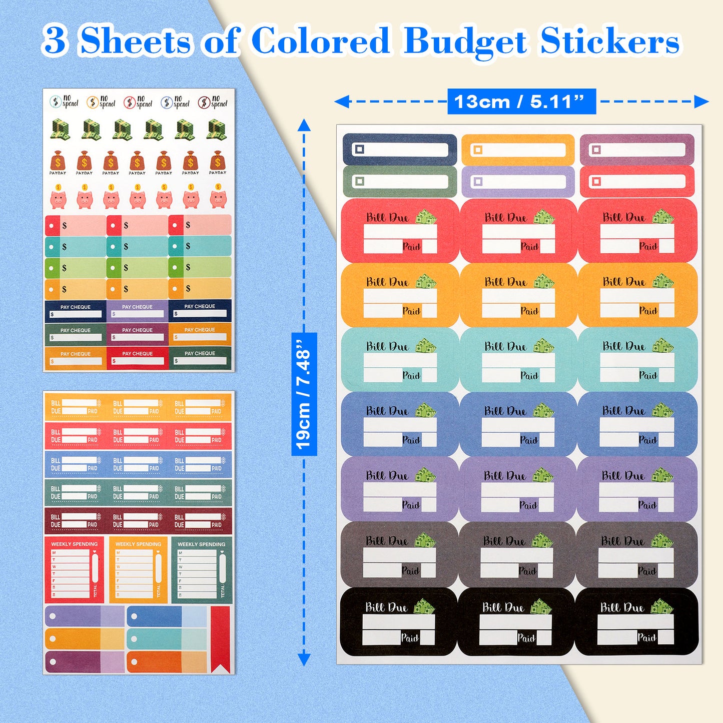 A6 Budget Planner Refill 85 COLORFUL SHEET