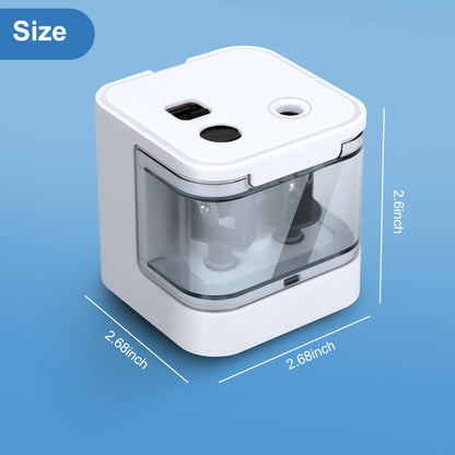 Electric Pencil Sharpener - Battery-Operated, Dual Hole Design