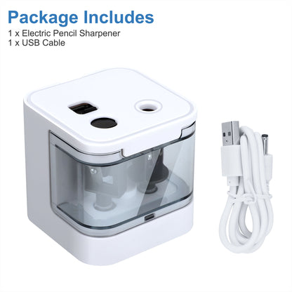 Electric Pencil Sharpener - Battery-Operated, Dual Hole Design