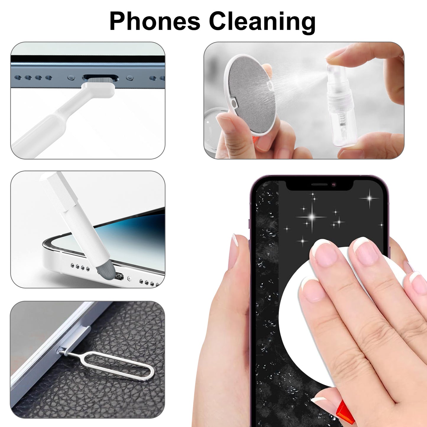 20 in 1 Multifunctional Cleaning Brush Set - Device Cleaner Kit,Keyboard Cleaning Tool,Laptop Screen Cleaning Tool for Phone Computer Earphones Camera Lens
