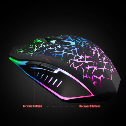 USB Computer Mouse, 2.4G LED Color Changing Optical Silent, Ergonomics Grip, 4 Adjustable DPI