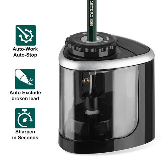 Electric Pencil Sharpener, Kid Friendly & Battery Operated Pencil Sharpener Automated Cordless Sharpener for School, Home, Office, Classroom & More