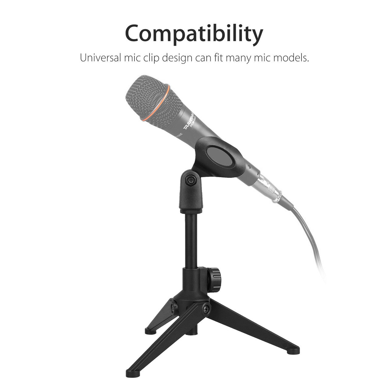 Tripod Desktop Microphone Stand Holder, Lightweight Stable Collapsible Desktop Microphone Stand,Adjustable Height 7.08 to 9.45 inches, for Lectures,meetings,Online Chat