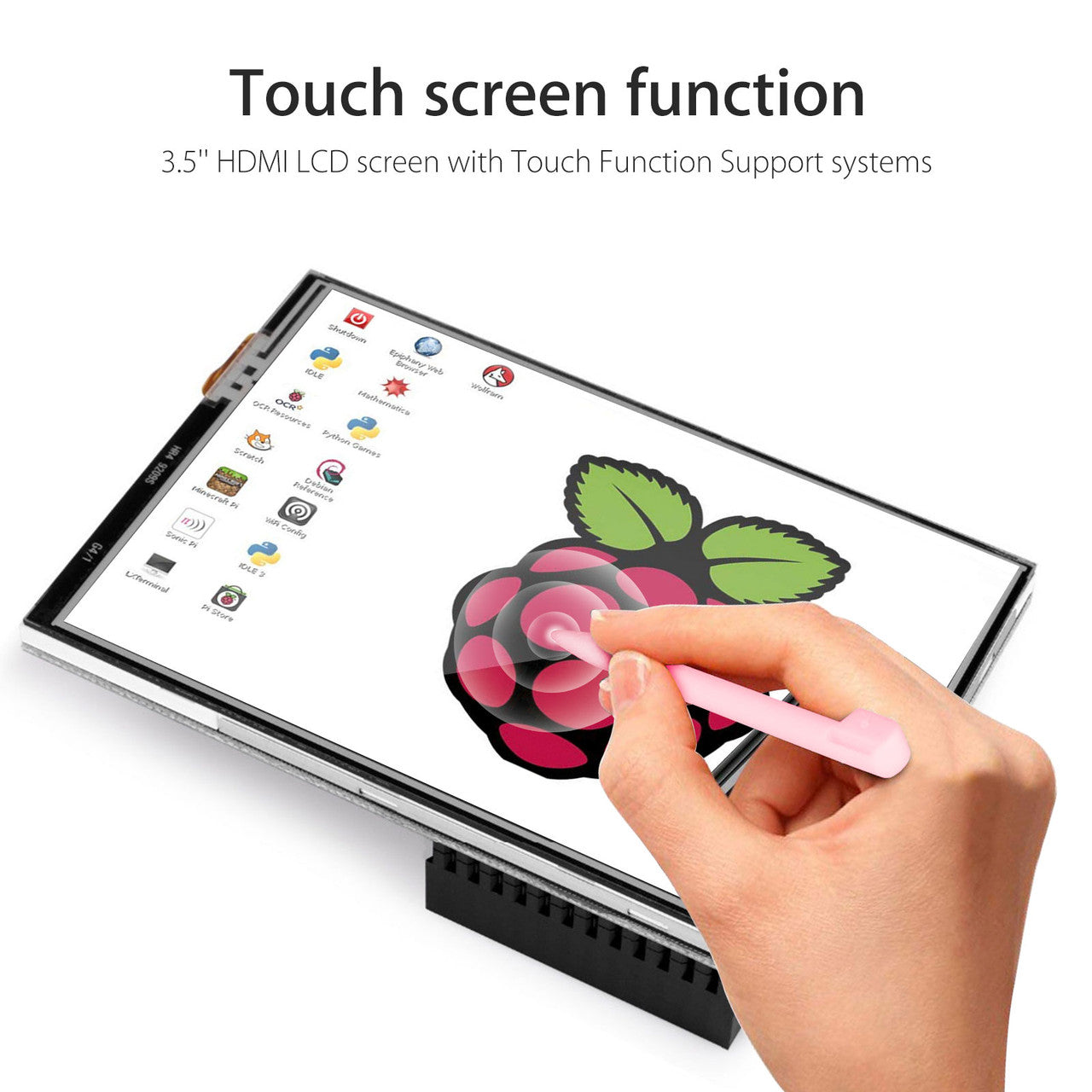TFT Touch Screen Compatible with Raspberry Pi 4 B, 3.5" LCD HDMI Screen Display Monitor Touch Screen with Protective Case & Touch Pen, 480x320 Resolution, Plug & Play