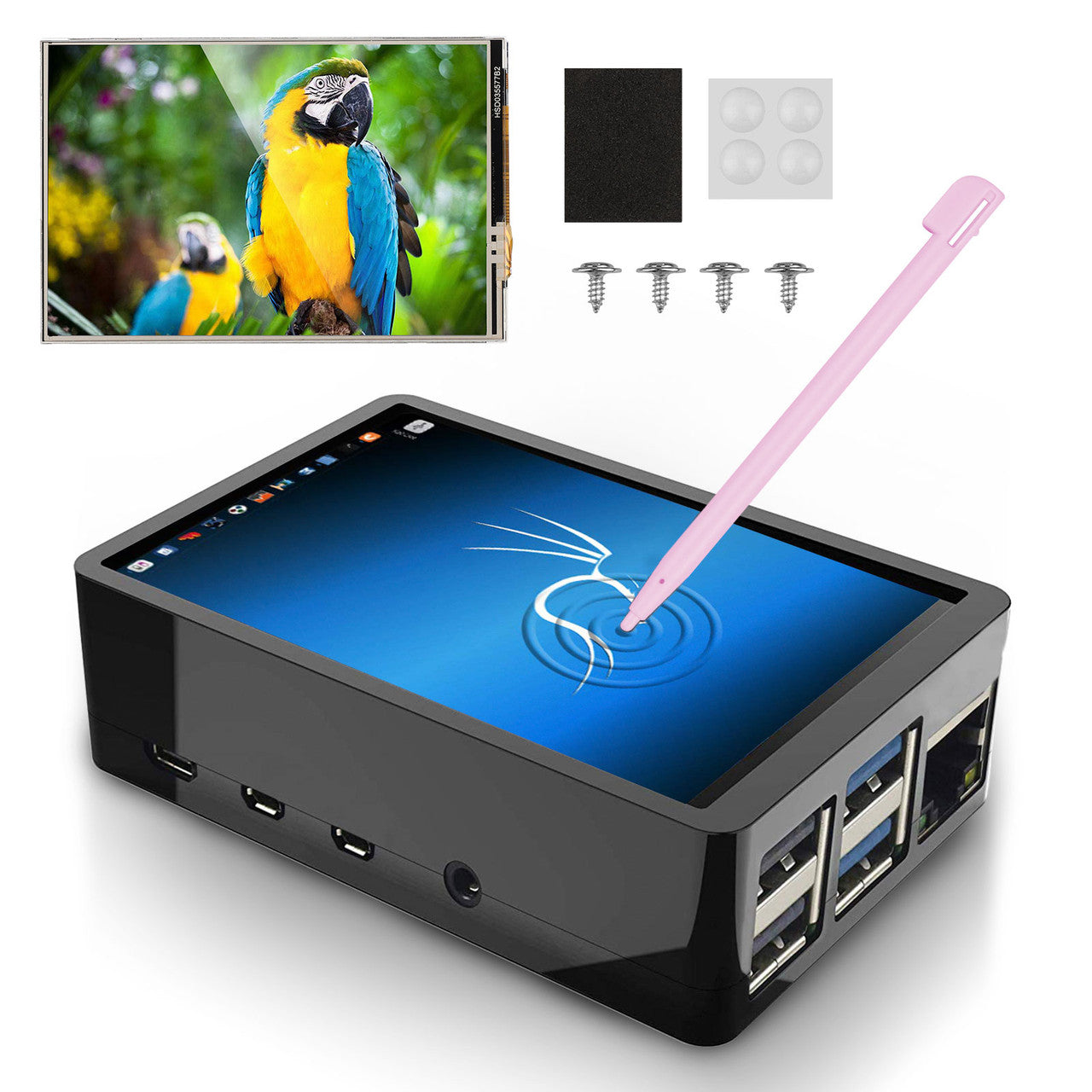 TFT Touch Screen Compatible with Raspberry Pi 4 B, 3.5" LCD HDMI Screen Display Monitor Touch Screen with Protective Case & Touch Pen, 480x320 Resolution, Plug & Play