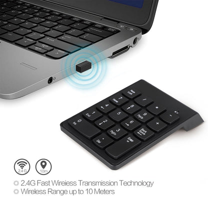 Portable USB 2.4GHz 18-Key Financial Accounting Numeric Keypad Keyboard Extensions for Data Entry in Excel for Laptop, PC, Desktop, Surface pro, Notebook, etc